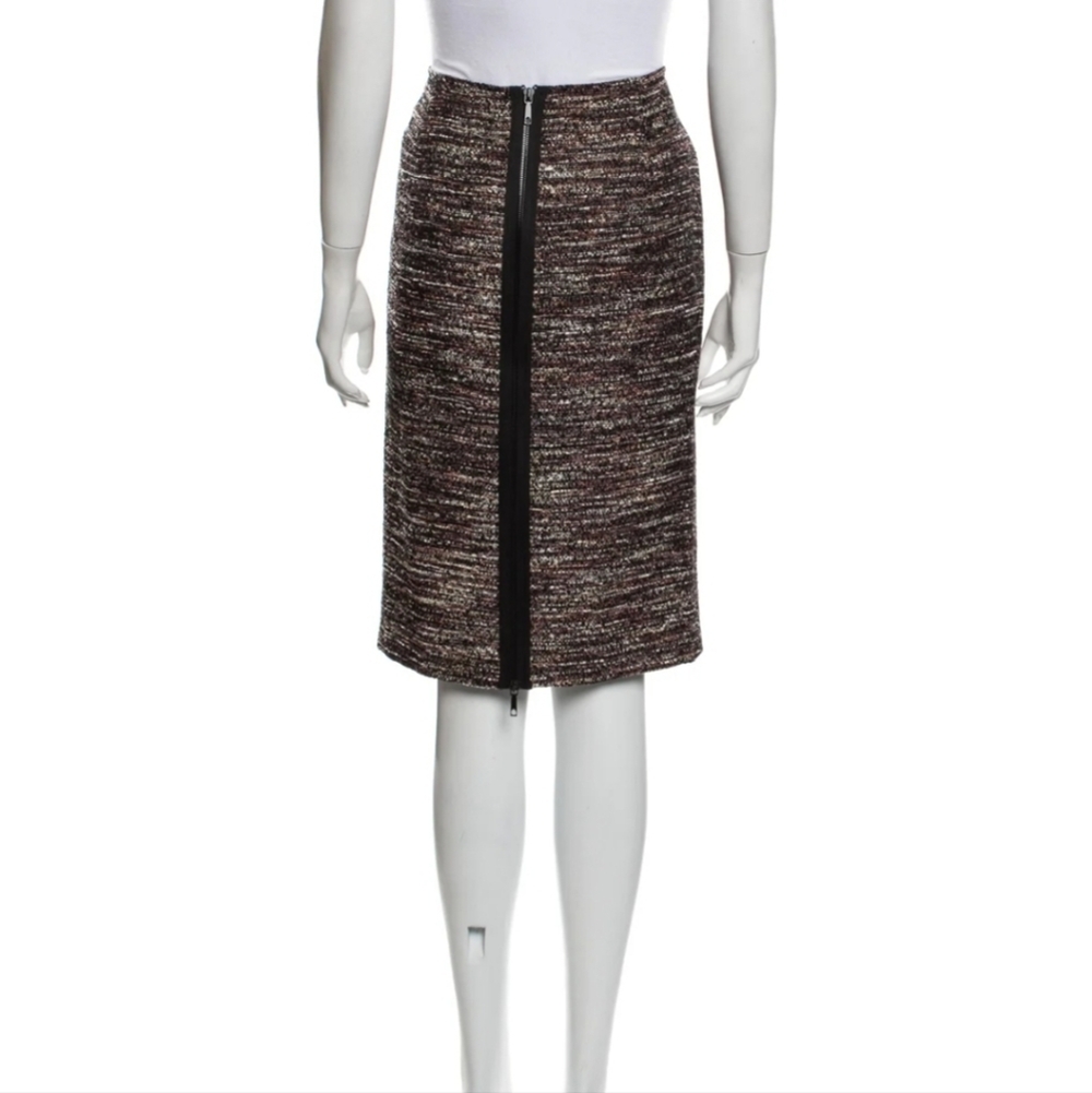Lafayette 148 Tweed Midi Skirt Zip Split - Picture 3 of 14